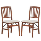 Costway 2/4 Set Kitchen Chairs with Rubber Wood Frame Upholstered Seat Hollowed Backrest