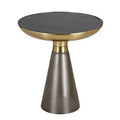 LeisureMod Hyalus Glass Side Table with Iron Frame  Modern Accent Table for Living Room, Bedroom, Office, Lounge, Indoor, Contemporary Decor
