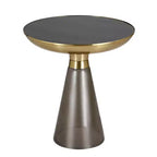 LeisureMod Hyalus Glass Side Table with Iron Frame  Modern Accent Table for Living Room, Bedroom, Office, Lounge, Indoor, Contemporary Decor