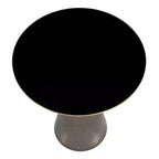 Table d'appoint en verre Hyalus LeisureMod avec cadre en fer Table d'appoint moderne pour salon, chambre, bureau, lounge, intérieur, décor contemporain