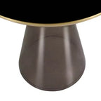 Table d'appoint en verre Hyalus LeisureMod avec cadre en fer Table d'appoint moderne pour salon, chambre, bureau, lounge, intérieur, décor contemporain