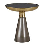 Table d'appoint en verre Hyalus LeisureMod avec cadre en fer Table d'appoint moderne pour salon, chambre, bureau, lounge, intérieur, décor contemporain