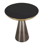 Table d'appoint en verre Hyalus LeisureMod avec cadre en fer Table d'appoint moderne pour salon, chambre, bureau, lounge, intérieur, décor contemporain