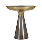 Table d'appoint en verre Hyalus LeisureMod avec cadre en fer Table d'appoint moderne pour salon, chambre, bureau, lounge, intérieur, décor contemporain