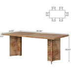 Table à manger Lantine de 63 pouces pour 4-6 personnes, table de cuisine rectangulaire de style rustique avec grand plateau
