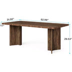 Table à manger Lantine de 63 pouces pour 4-6 personnes, table de cuisine rectangulaire de style rustique avec grand plateau