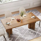 Table à manger Lantine de 63 pouces pour 4-6 personnes, table de cuisine rectangulaire de style rustique avec grand plateau
