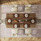 Table à manger Lantine de 63 pouces pour 4-6 personnes, table de cuisine rectangulaire de style rustique avec grand plateau