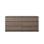 HomeStock 6.14 in.H Particle Board Horizontal Dressers with 6 - Drawers in Beige Finish