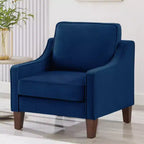 Cozy Living Room Chair: Navy Velvet, Modern