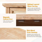 Meuble de Rangement 2 Portes Heynemo, Buffet d'Appoint, Bahut de Cuisine, Meuble de Rangement en Bois pour Salon