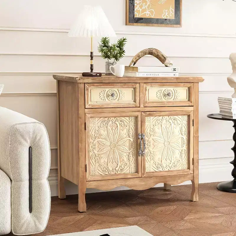 Armoire de rangement Heynemo avec tiroirs et portes, Buffet de cuisine, Buffet d'appoint, Organisateur de rangement en bois