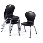 School Student Stack Chair - Ergonomic Molded Seat Shell with Robust Riveted Frame - for Classrooms in Home Learning of Office - Pack of 4 Chairs