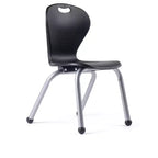 Chaise empilable d'écolier - Coque d'assise ergonomique moulée avec cadre robuste riveté - pour salles de classe, apprentissage à domicile ou bureau - Lot de 4 chaises