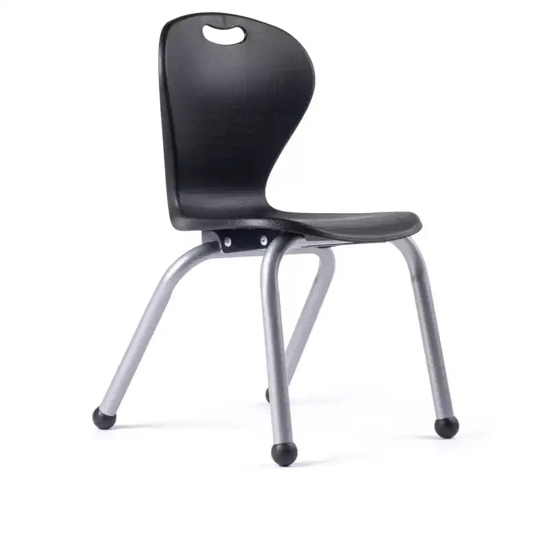 Chaise empilable d'écolier - Coque d'assise ergonomique moulée avec cadre robuste riveté - pour salles de classe, apprentissage à domicile ou bureau - Lot de 4 chaises