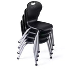 Chaise empilable d'écolier - Coque d'assise ergonomique moulée avec cadre robuste riveté - pour salles de classe, apprentissage à domicile ou bureau - Lot de 4 chaises