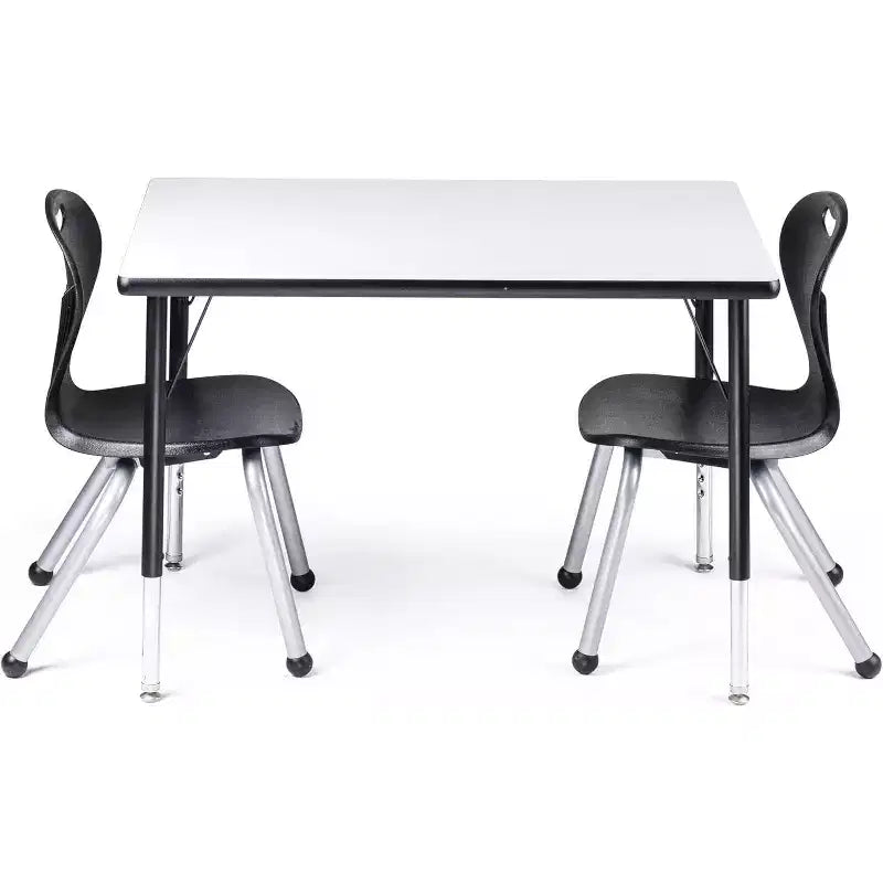 Chaise empilable d'écolier - Coque d'assise ergonomique moulée avec cadre robuste riveté - pour salles de classe, apprentissage à domicile ou bureau - Lot de 4 chaises