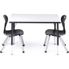 Chaise empilable d'écolier - Coque d'assise ergonomique moulée avec cadre robuste riveté - pour salles de classe, apprentissage à domicile ou bureau - Lot de 4 chaises