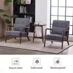 Fauteuil rembourré en bois massif Sigrid de style moderne du milieu du siècle avec coussin de GDFStudio