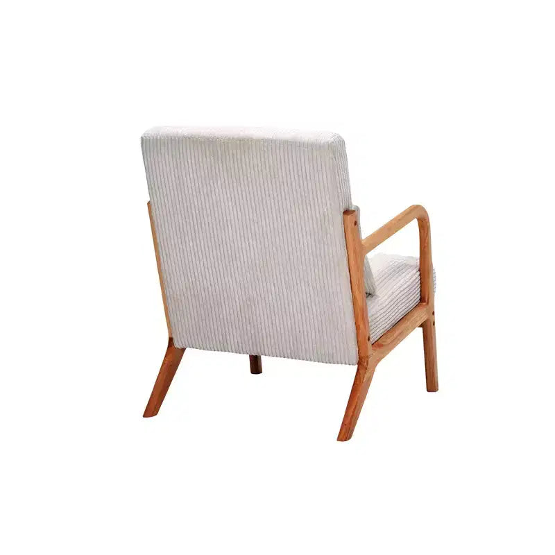 Fauteuil rembourré en bois massif Sigrid de style moderne du milieu du siècle avec coussin de GDFStudio