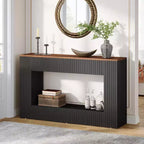 Console moderne Lantine, table d'entrée en bois de 55 pouces avec rangement, table de canapé étroite et longue