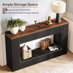 Console moderne Lantine, table d'entrée en bois de 55 pouces avec rangement, table de canapé étroite et longue