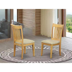 HomeStock Rustic Ranch Slat Back Dining Room Chair With Upholstery Seat - Set Of 2
