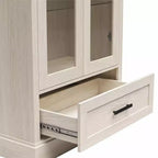 Meuble de collection Ameriwood Home Sherman avec portes vitrées et tiroir de rangement, Chêne blanc