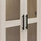 Meuble de collection Ameriwood Home Sherman avec portes vitrées et tiroir de rangement, Chêne blanc