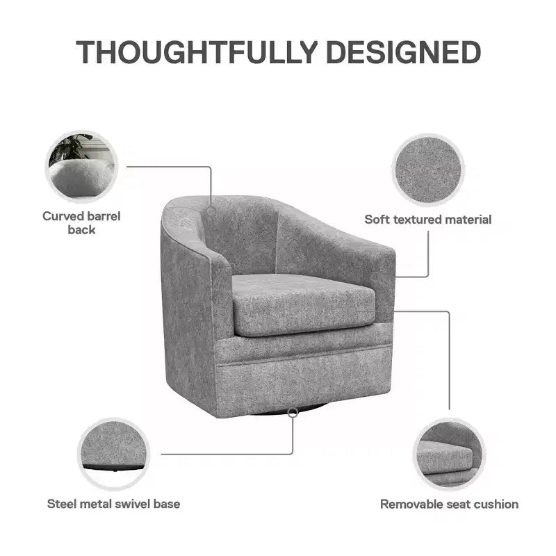 DHP Fauteuil d'appoint pivotant Remily