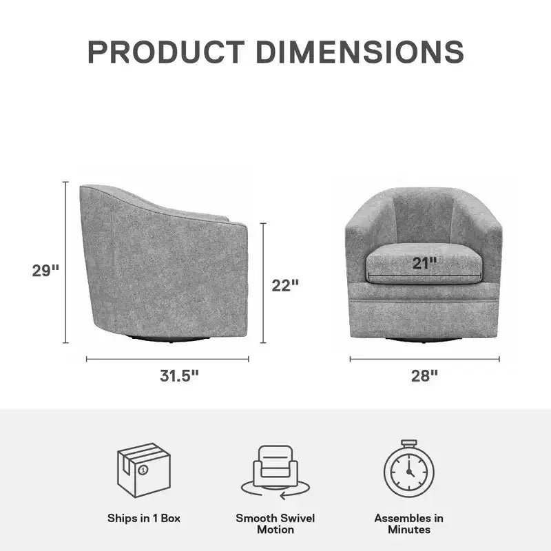 DHP Fauteuil d'appoint pivotant Remily