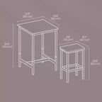 Table de bar avec tabourets, ensemble table et chaises de pub, petite table à manger pour 2 personnes, table hauteur comptoir, table haute, table et chaises hauteur bar, table à manger.