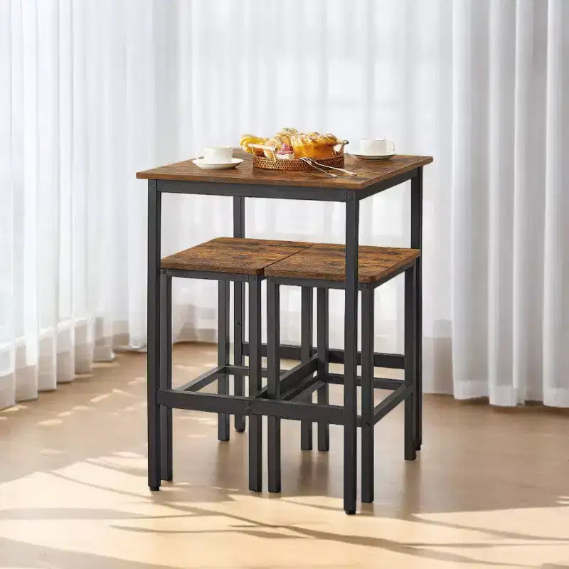 Table de bar avec tabourets, ensemble table et chaises de pub, petite table à manger pour 2 personnes, table hauteur comptoir, table haute, table et chaises hauteur bar, table à manger.