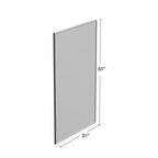Miroir rectangulaire en aluminium noir fin 130x80x2cm