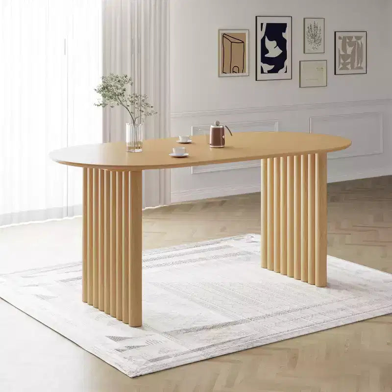 PexFix Table de salle à manger ovale avec double piédestal Tables de cuisine