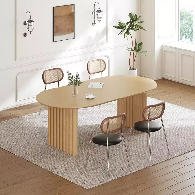 PexFix Table de salle à manger ovale avec double piédestal Tables de cuisine