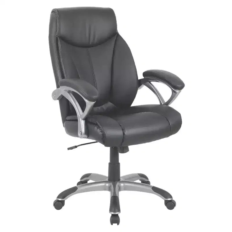 Alera Fulford Bonded Leather High-Back Manager's Chair - Black
