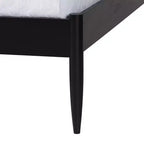 Ensemble de chambre à coucher 4 pièces Florica Art déco noir en bois pour grand lit avec deux tables de chevet de Baxton Studio
