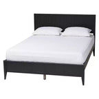 Ensemble de chambre à coucher 4 pièces Primrose de Baxton Studio en bois cannelé noir d'inspiration milieu de siècle