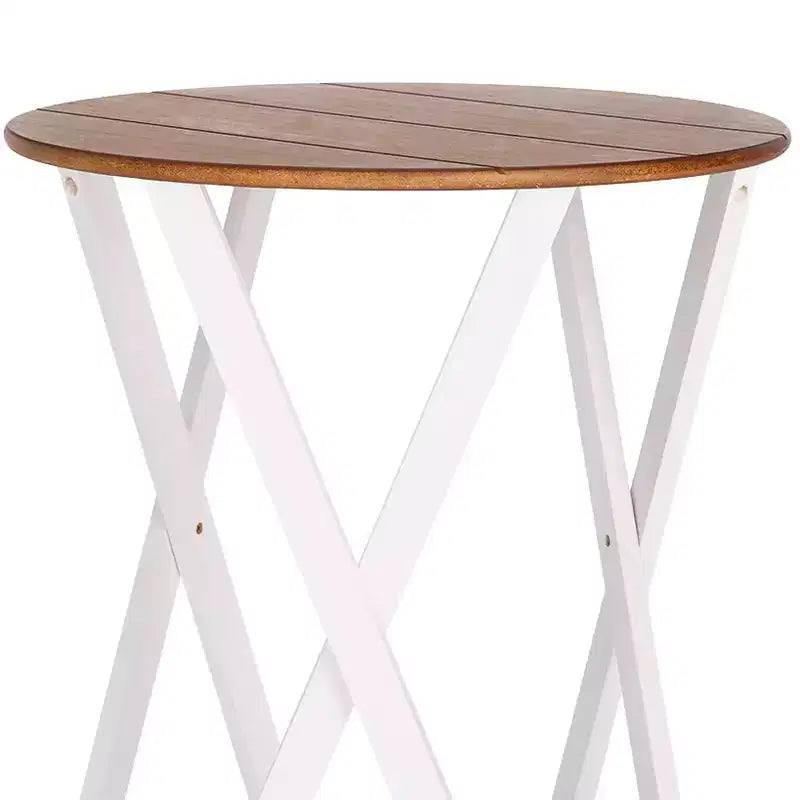Table d'appoint de style rustique bicolore Lakeside Collection de 48,26 cm de diamètre x 54,61 cm de hauteur -