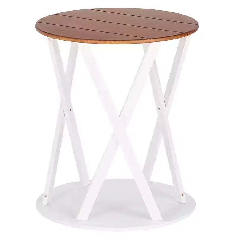 Table d'appoint de style rustique bicolore Lakeside Collection de 48,26 cm de diamètre x 54,61 cm de hauteur -