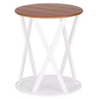 Table d'appoint de style rustique bicolore Lakeside Collection de 48,26 cm de diamètre x 54,61 cm de hauteur -