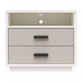 CosmoLiving by Cosmopolitan Valencia 2-Drawer Nightstand, Taupe and White