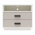 CosmoLiving by Cosmopolitan Valencia 2-Drawer Nightstand, Taupe and White