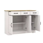 Buffet de style campagnard : 3 portes, 3 tiroirs, parfait pour la salle à manger
