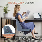 Chaise de bureau moderne sans accoudoirs : Pivotante, réglable, en tissu