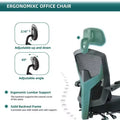 Ergonomic Swivel Office Chair with Retractable Footrest, Lumbar Support Pillow, and Padded Armrests