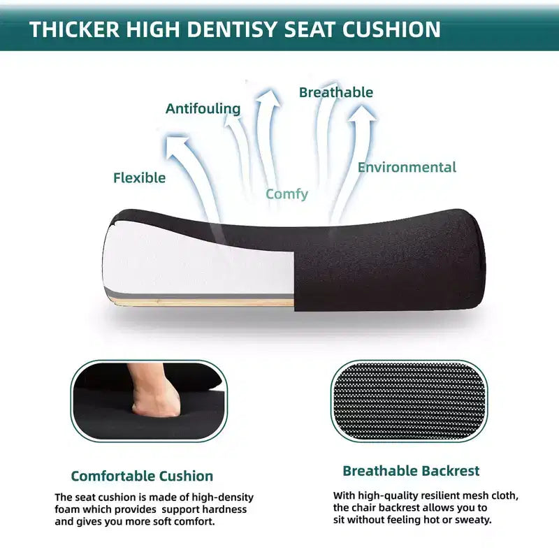 Fauteuil de bureau pivotant ergonomique avec repose-pieds rétractable, oreiller de soutien lombaire et accoudoirs rembourrés