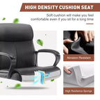Chaise d'ordinateur confortable : réglable, soutien lombaire, accoudoirs rembourrés, pivotante et à roulettes