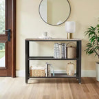 40 Industrial Console Table, 3 Tier Entryway Table With Storage Shelf, Narrow Sofa Table For Living Room, Hallway, Entrance Hall, Corridor, Bedroom